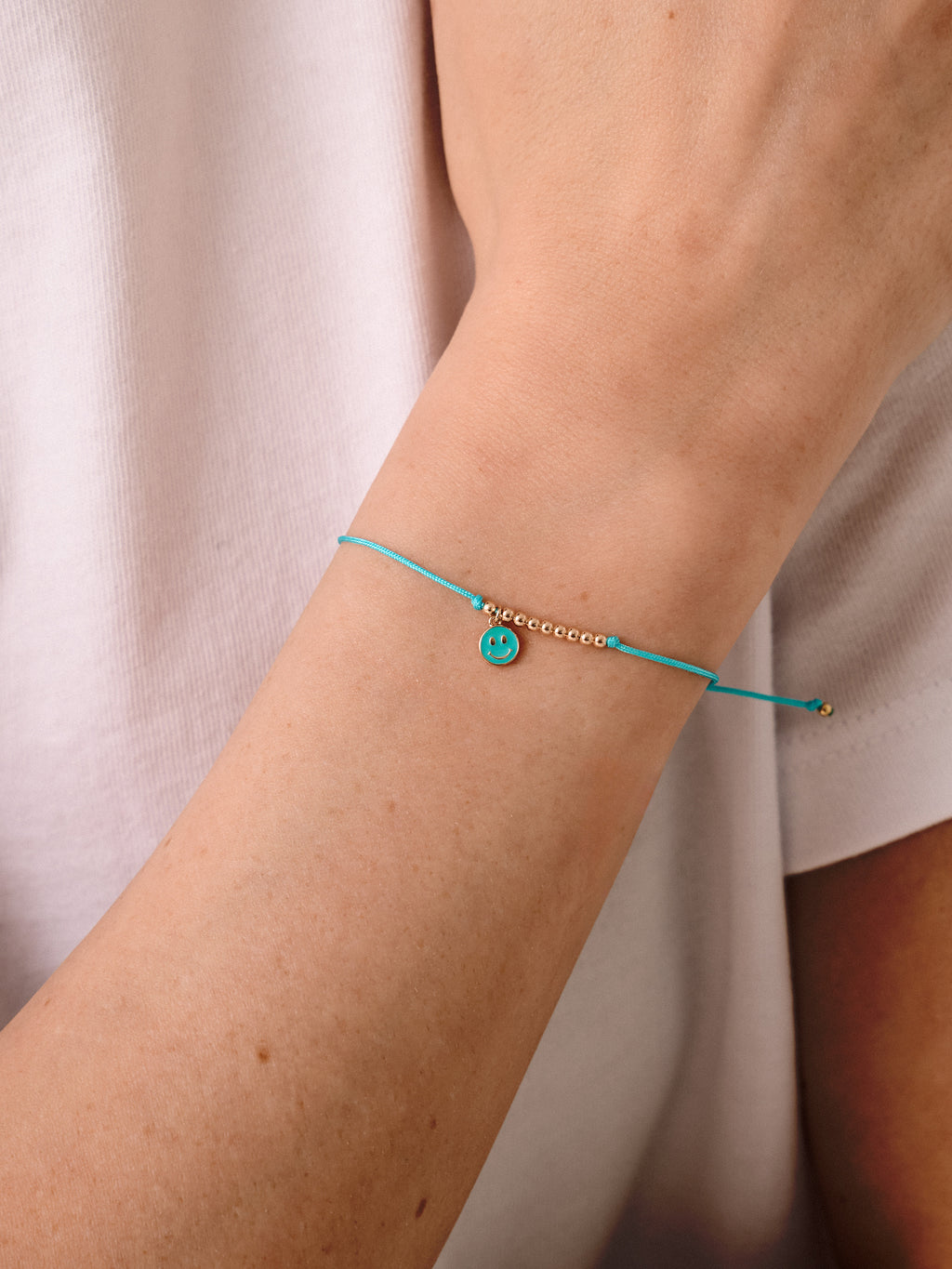 Sydney Evan Mini Enamel Happy Face Cord Bracelet - Saint Bernard