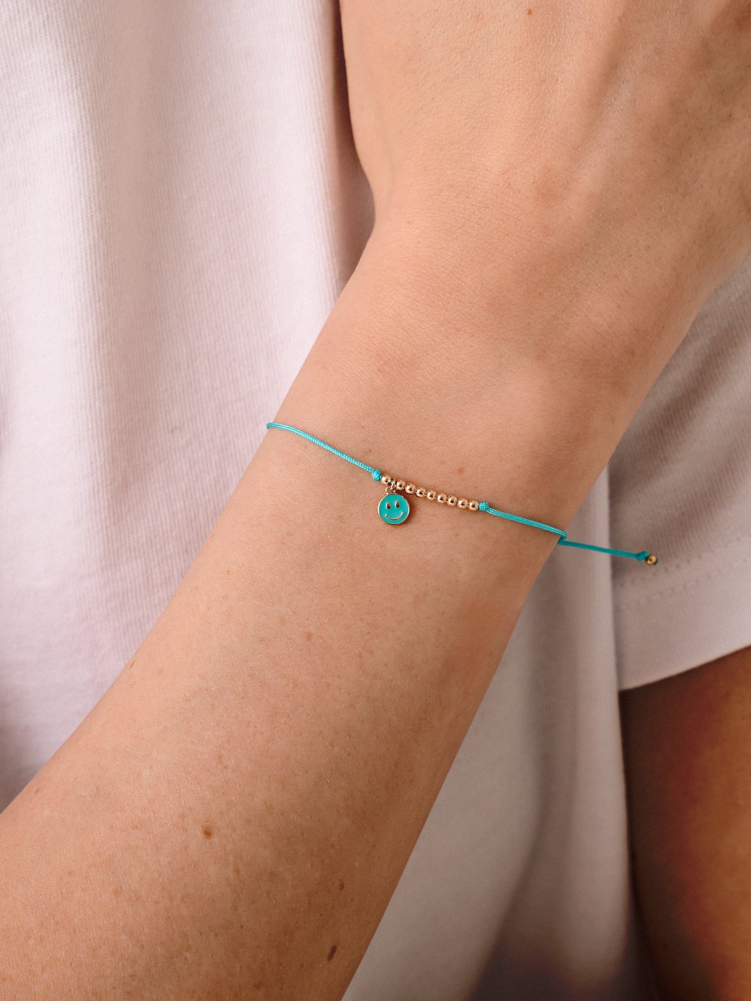 Sydney Evan Mini Enamel Happy Face Cord Bracelet - Saint Bernard
