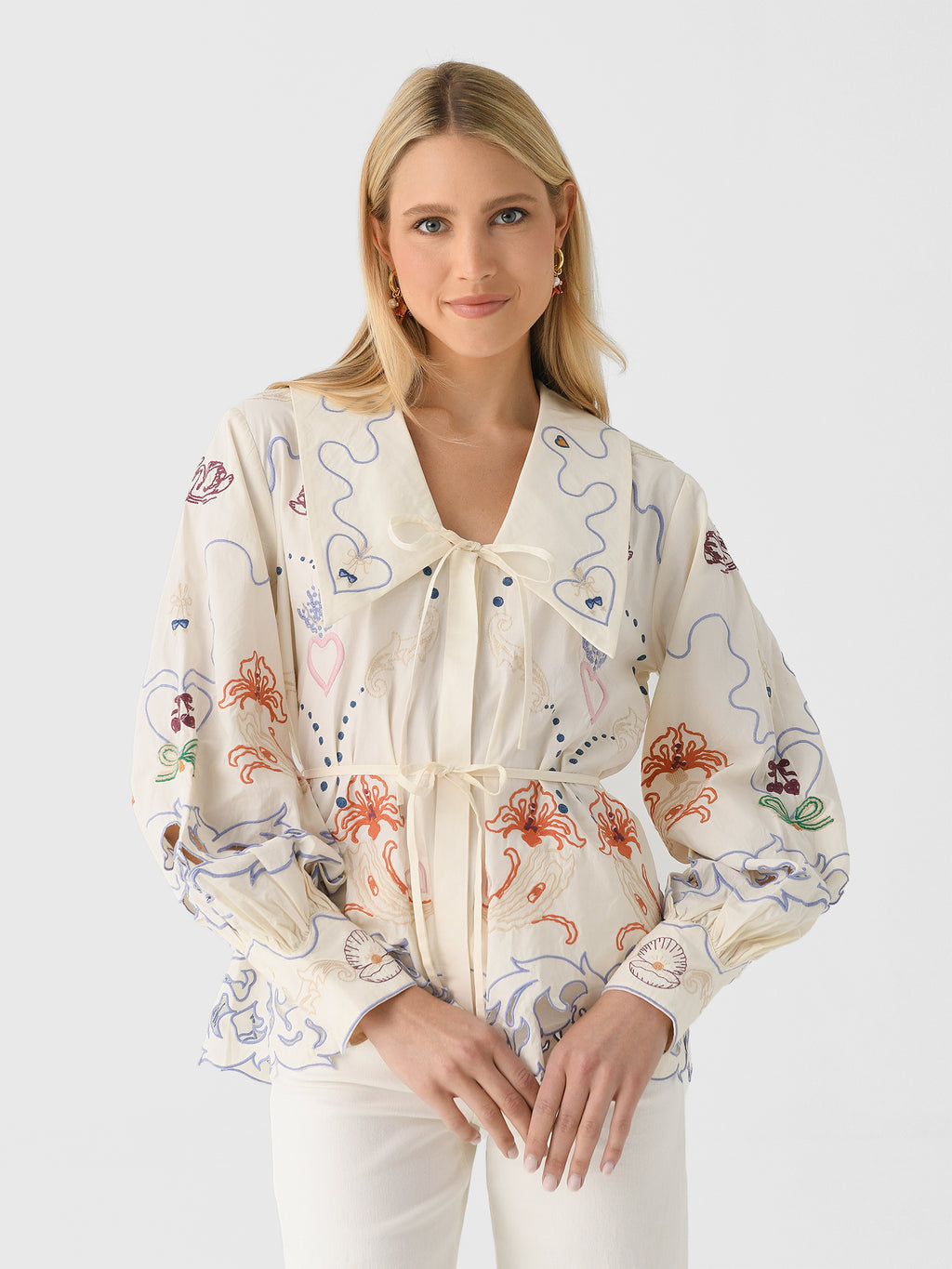 Antipodean Women's Matchmakers Wide Collar Blouse - Saint Bernard