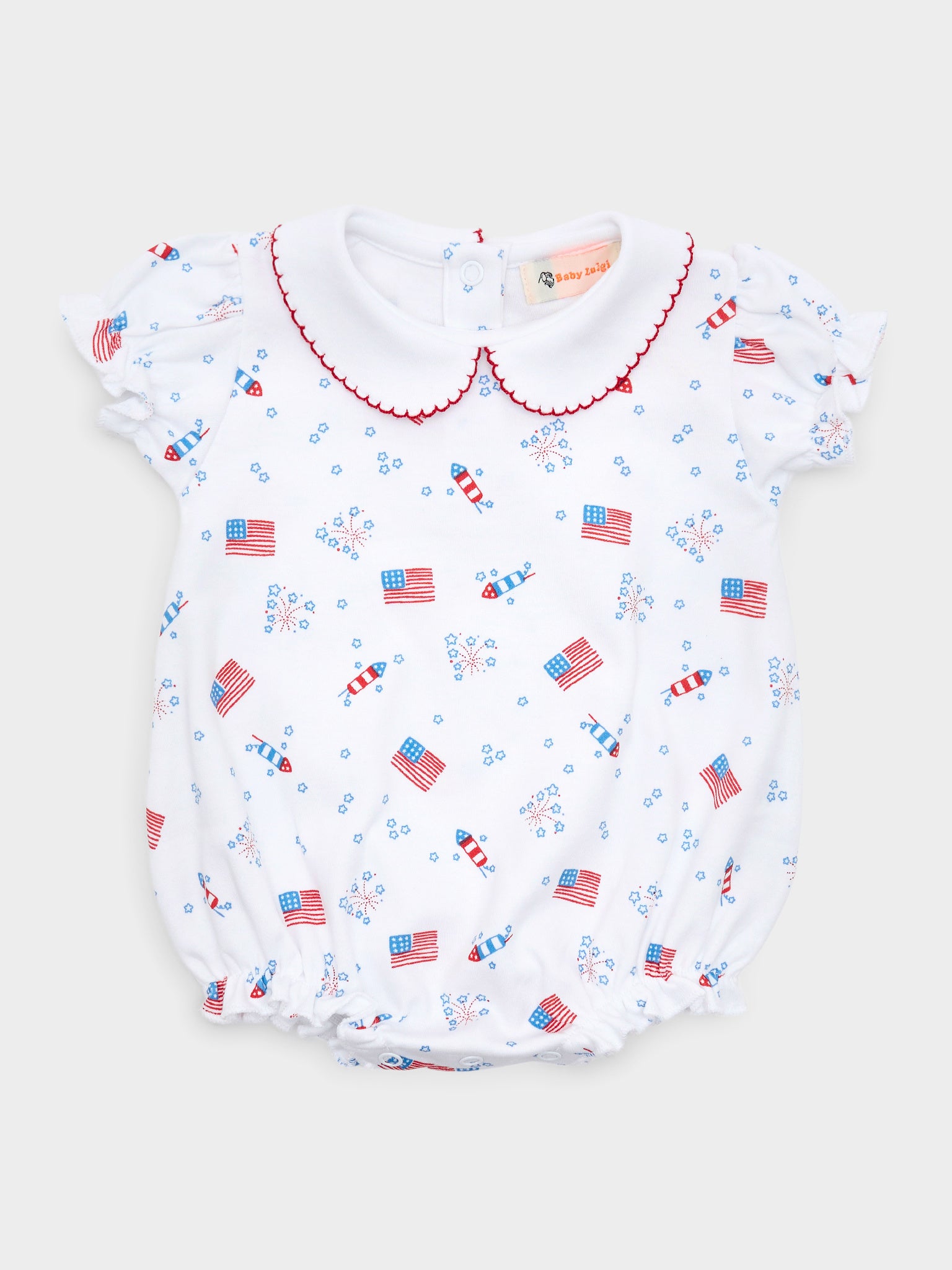 Luigi Baby Girls' 4th Of July Bubble - Saint Bernard