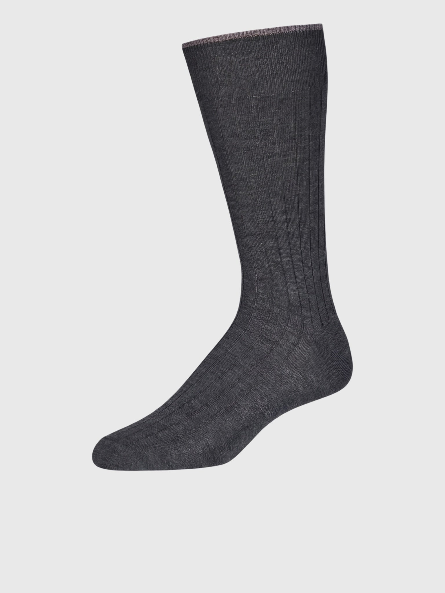Lorenzo Uomo Men's Merino Wool Ribbed Dress Socks - Saint Bernard