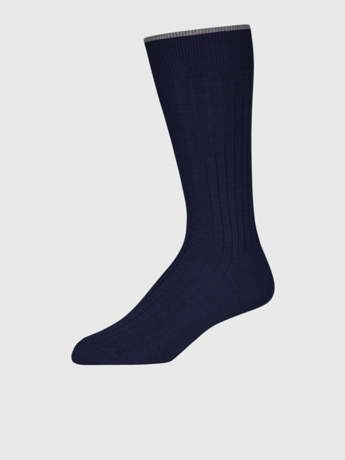 Lorenzo Uomo Men's Merino Wool Ribbed Dress Socks - Saint Bernard