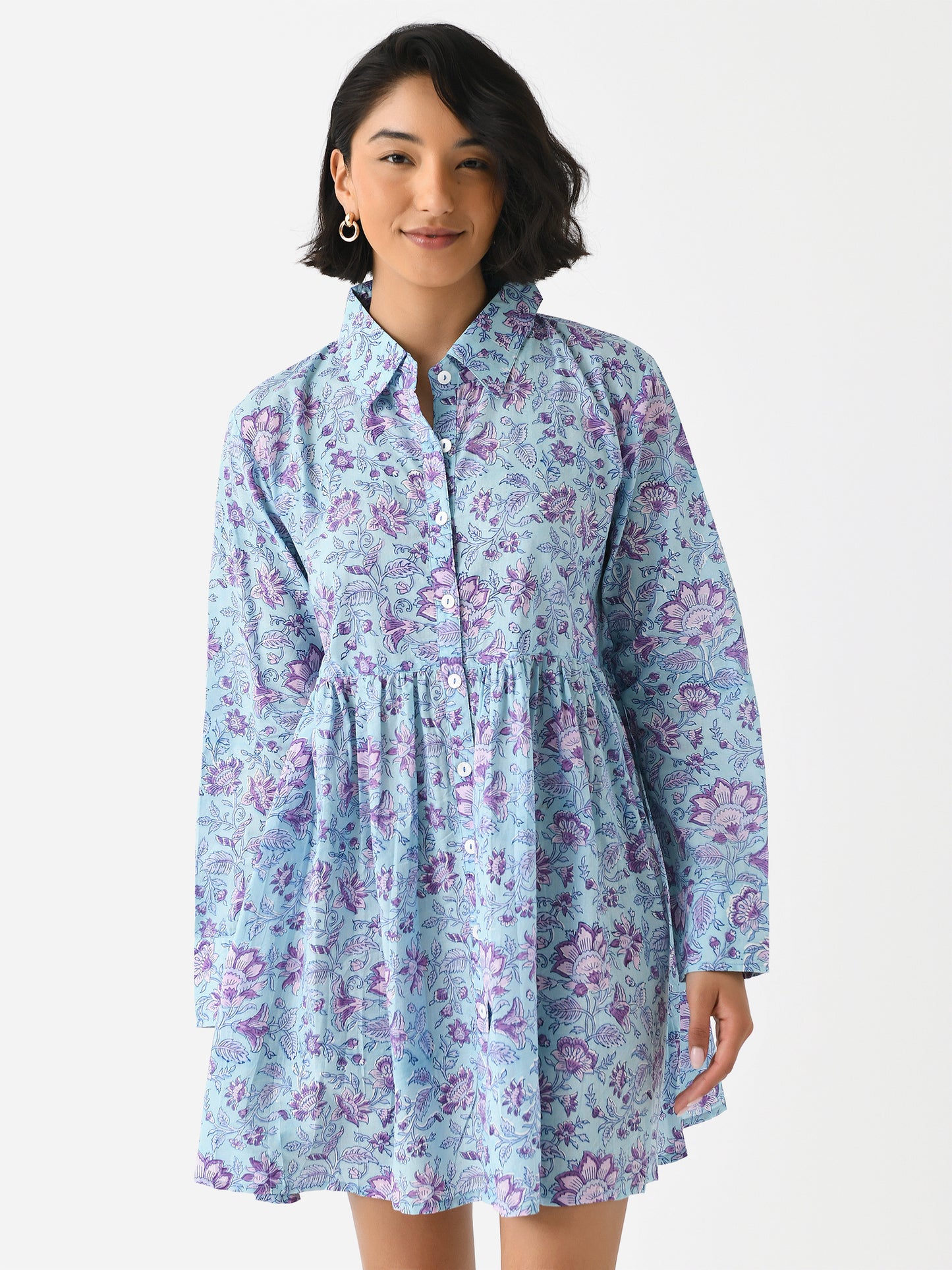 Sur La Vague Women's Blue Button Dress - Saint Bernard