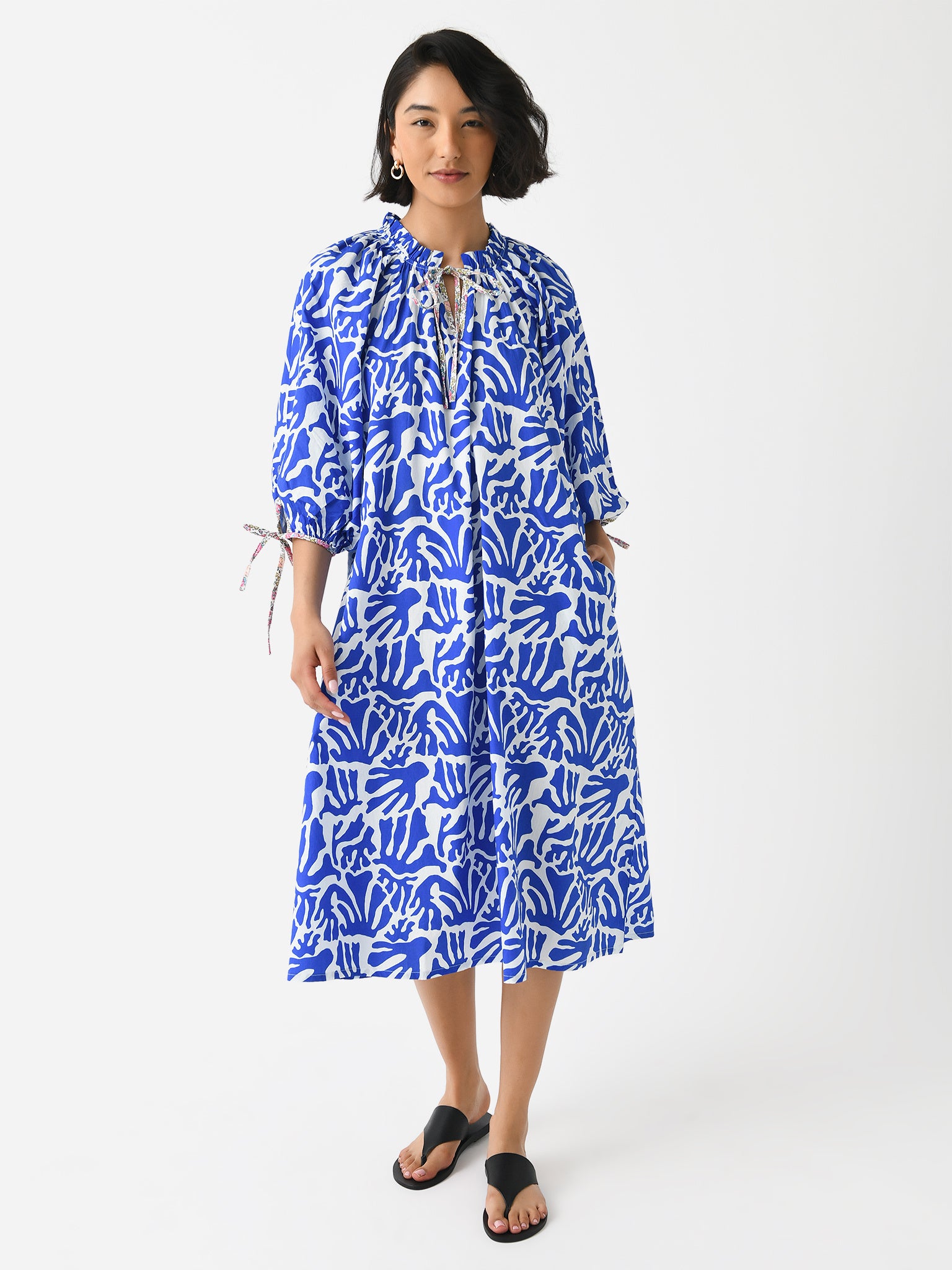 Sur La Vague Women's Blue Contrast Caftan - Saint Bernard
