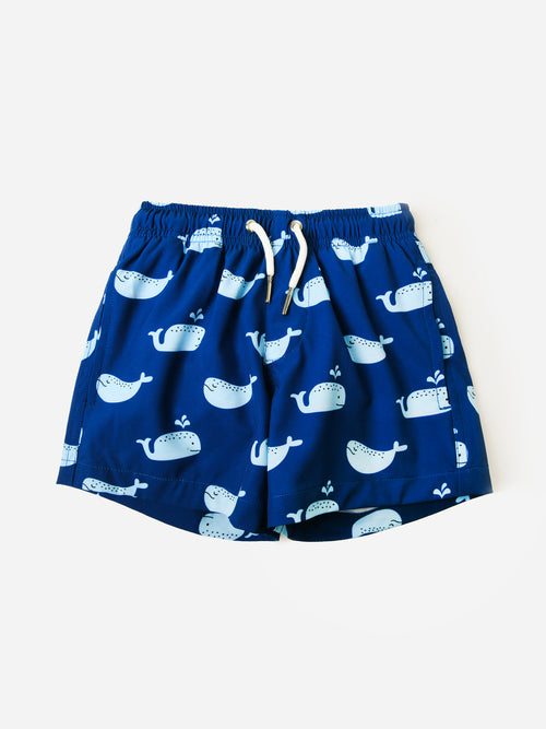 Bermies Boys' Blue Whale Swim Trunk