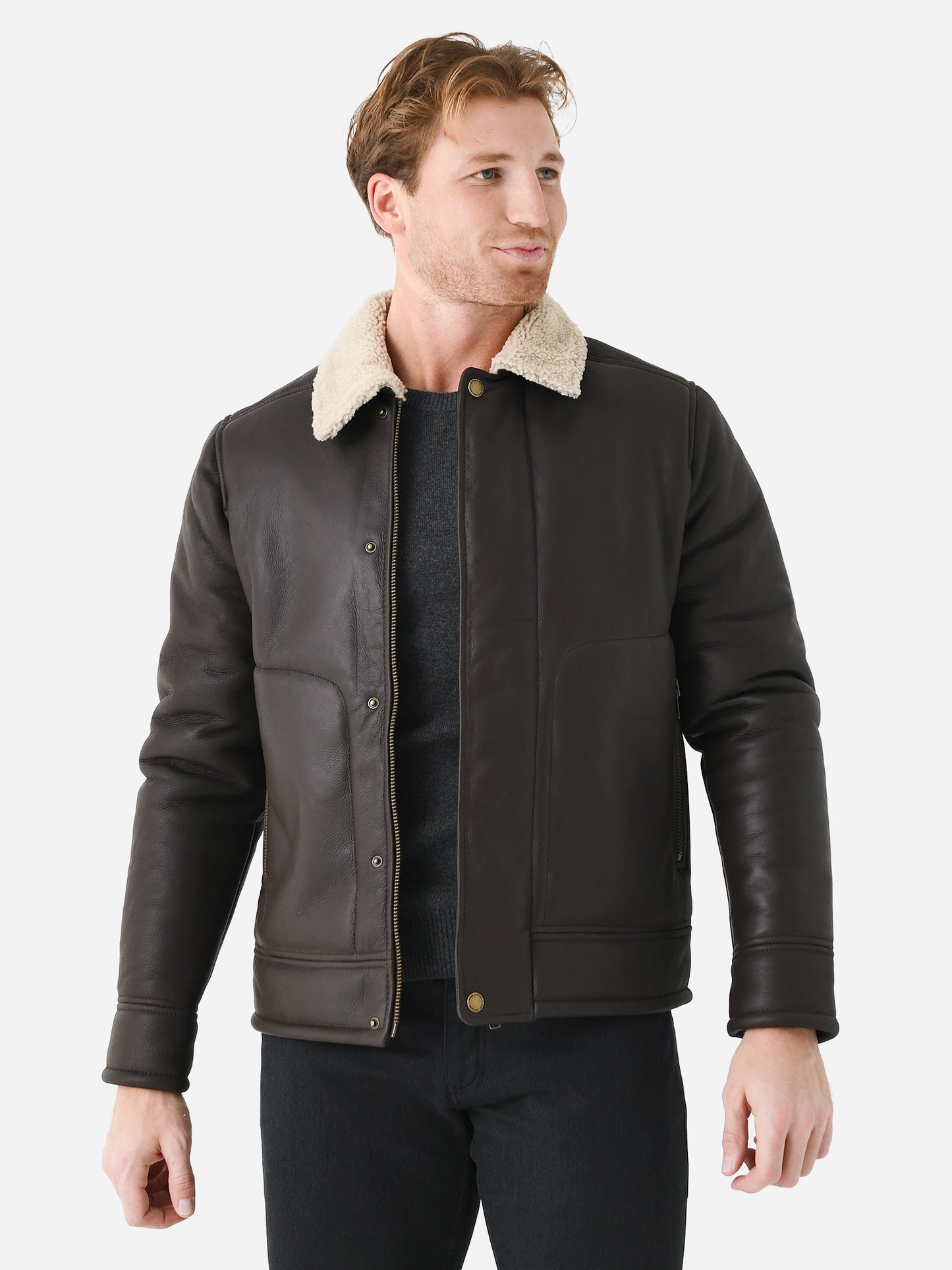 Rodd And Gunn Men's Arrowtown Shearling Leather Jacket - Saint Bernard