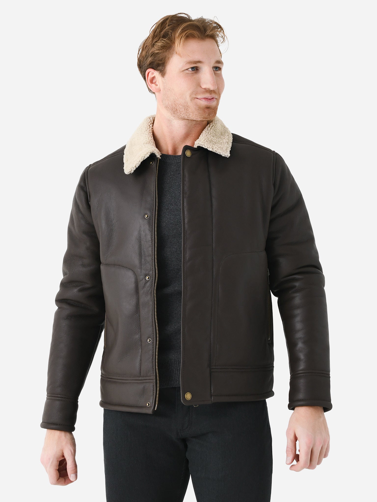 Rodd And Gunn Men's Arrowtown Shearling Leather Jacket - Saint Bernard
