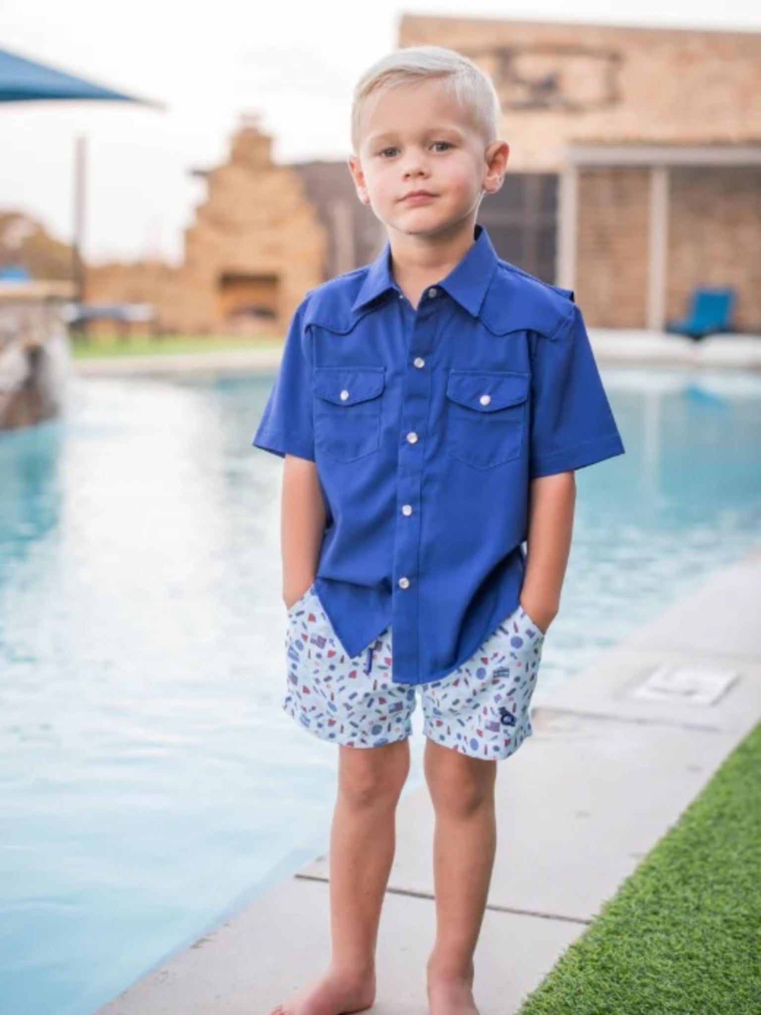 Blue Quail Boys' Swim Trunk - Saint Bernard