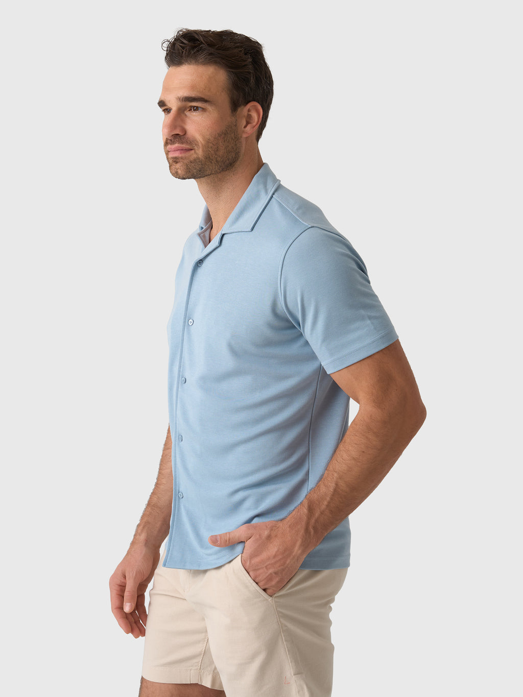 RYE51 Men's The Brody Double Knit Cabana Shirt - Saint Bernard