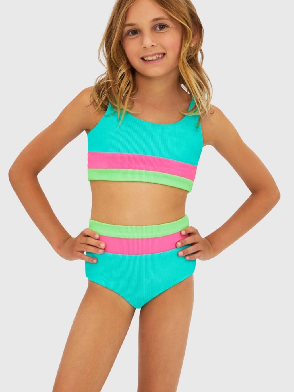 Beach Riot Girls' Little Mackenzie & Heidi Bikini Set - Saint Bernard