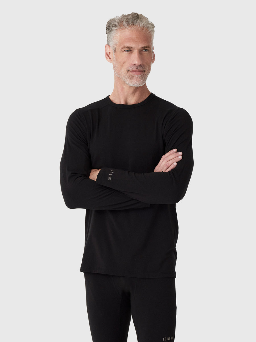 Le Bent Men's Midweight Crew Base Layer Top - Saint Bernard