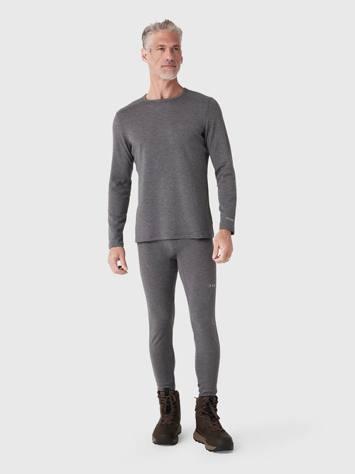 Le Bent Men's Heavyweight Grid Fleece Crew Base Layer Top