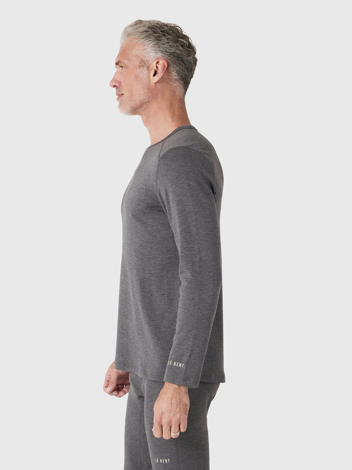 Le Bent Men's Heavyweight Grid Fleece Crew Base Layer Top - Saint Bernard