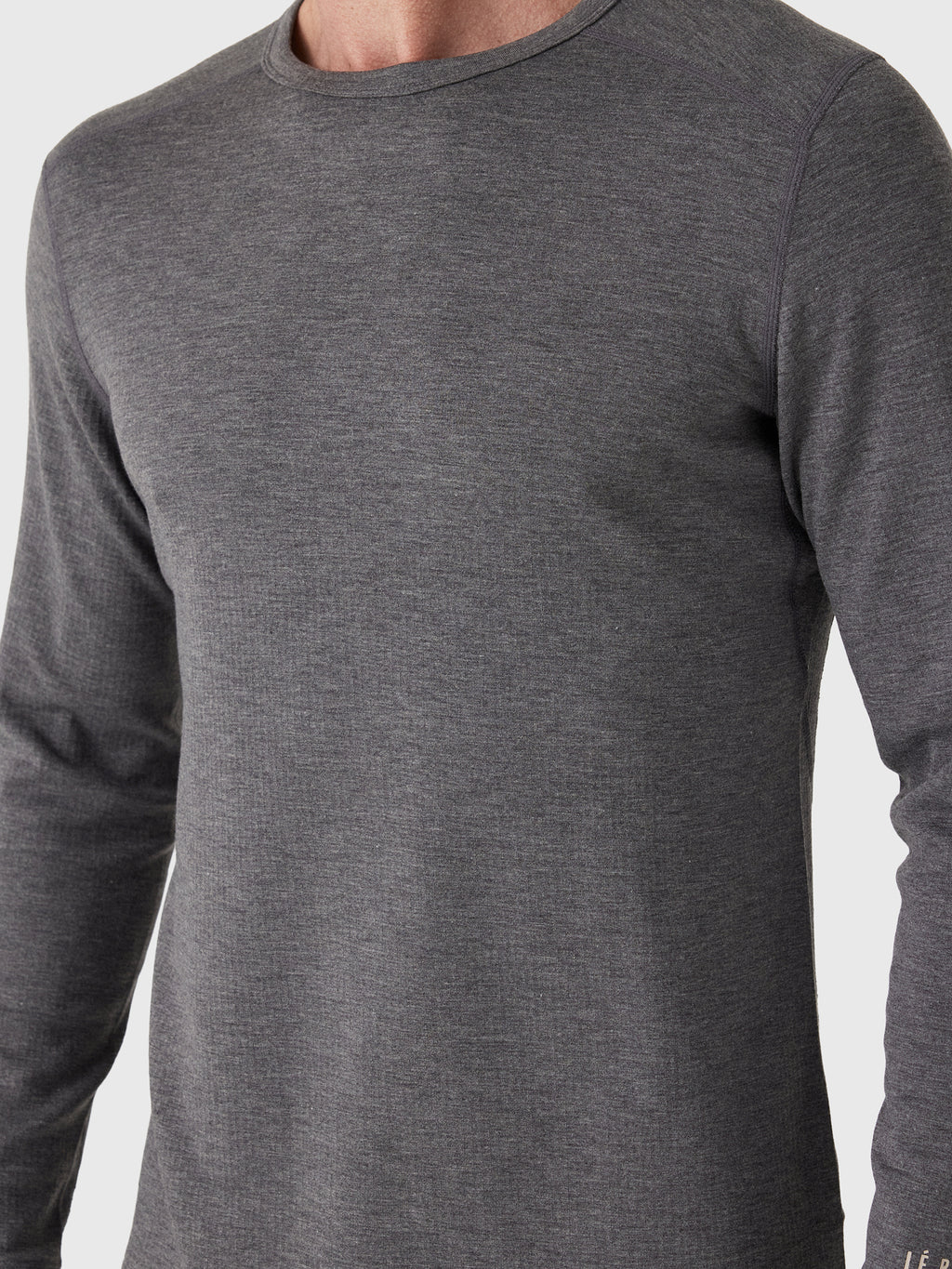 Le Bent Men's Heavyweight Grid Fleece Crew Base Layer Top - Saint Bernard