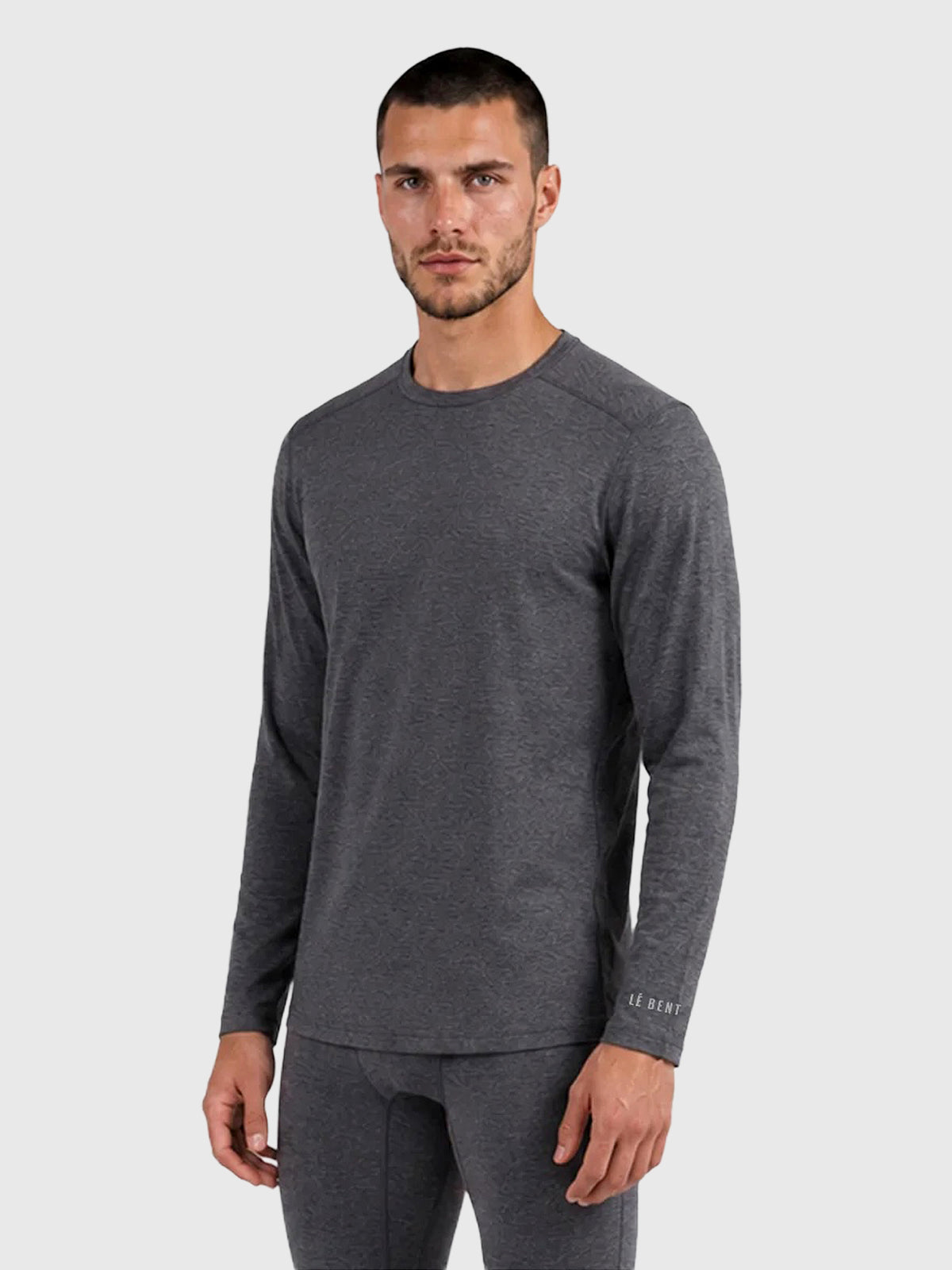 Le Bent Men's Heavyweight Grid Fleece Crew Base Layer Top - Saint Bernard
