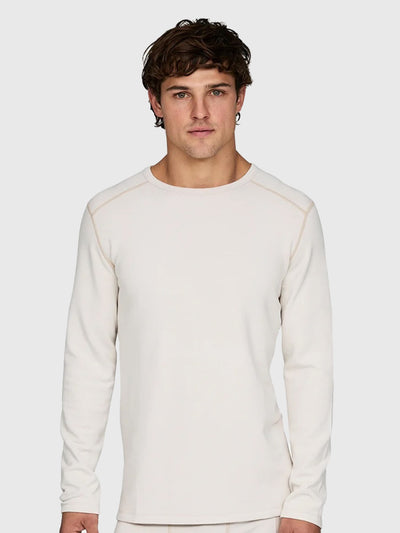 Le Bent Men's Heavyweight Grid Fleece Crew Base Layer Top - Saint Bernard