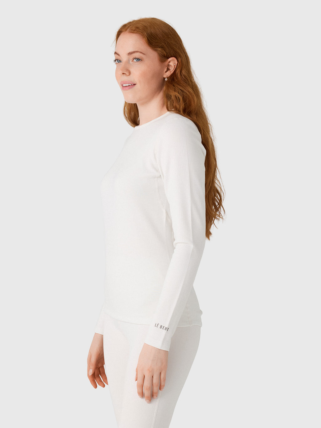 Le Bent Women's Heavyweight Grid Fleece Crew Base Layer Top - Saint Bernard