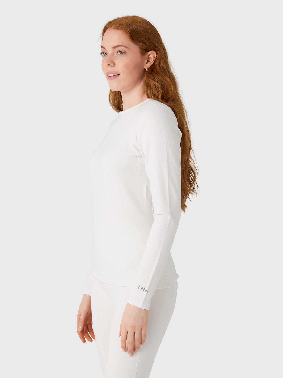 Le Bent Women's Heavyweight Grid Fleece Crew Base Layer Top - Saint Bernard