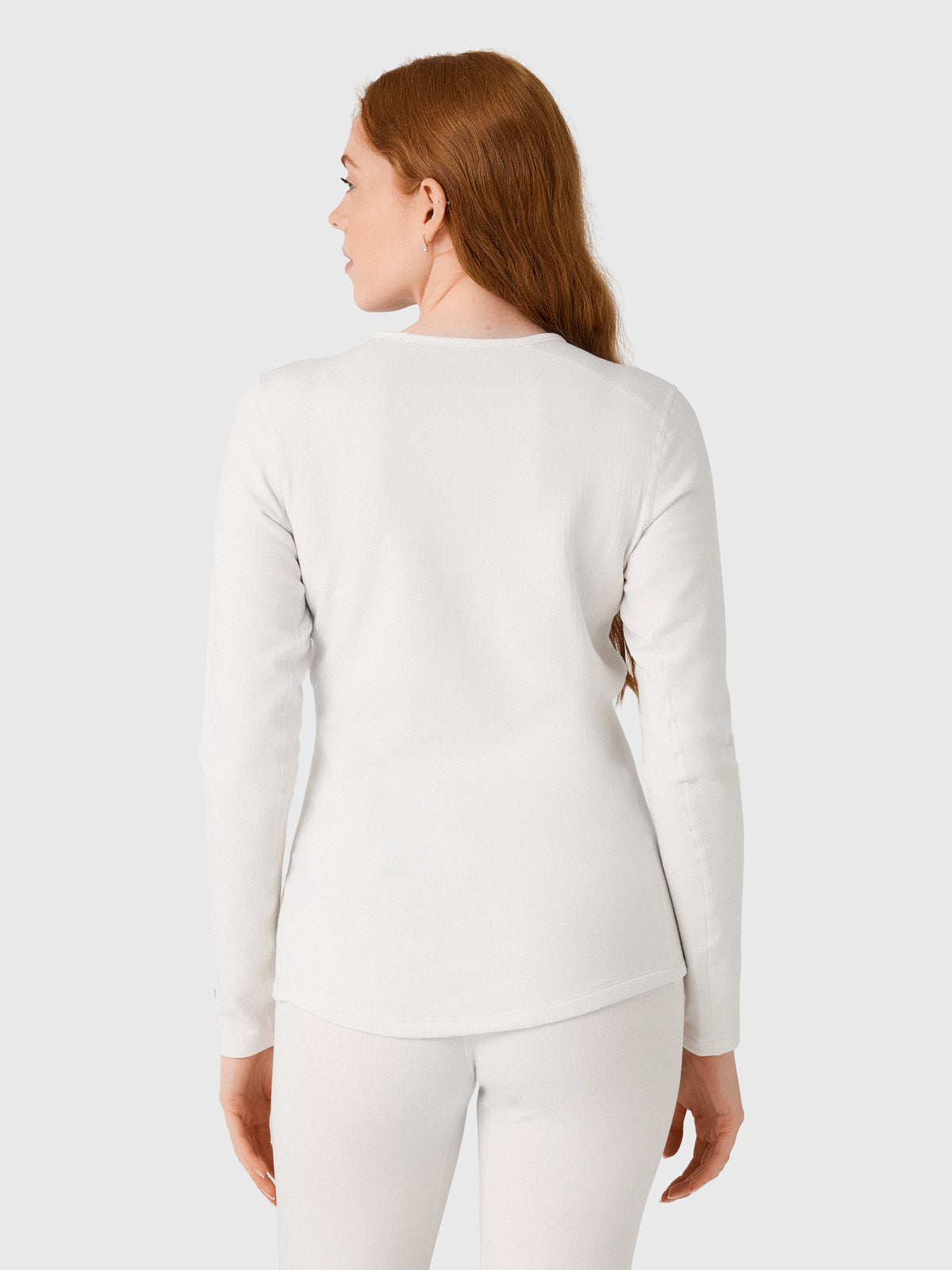 Le Bent Women's Heavyweight Grid Fleece Crew Base Layer Top - Saint Bernard