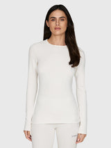 Le Bent Women's Heavyweight Grid Fleece Crew Base Layer Top - Saint Bernard