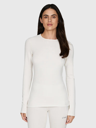 Le Bent Women's Heavyweight Grid Fleece Crew Base Layer Top - Saint Bernard