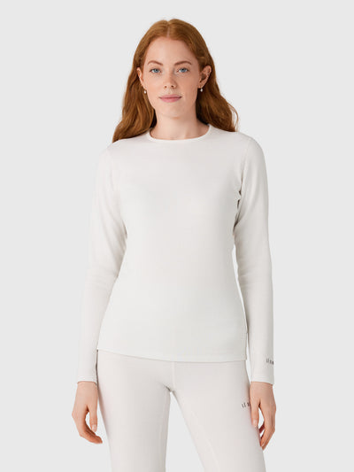 Le Bent Women's Heavyweight Grid Fleece Crew Base Layer Top - Saint Bernard