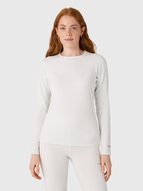 Le Bent Women's Heavyweight Grid Fleece Crew Base Layer Top - Saint Bernard