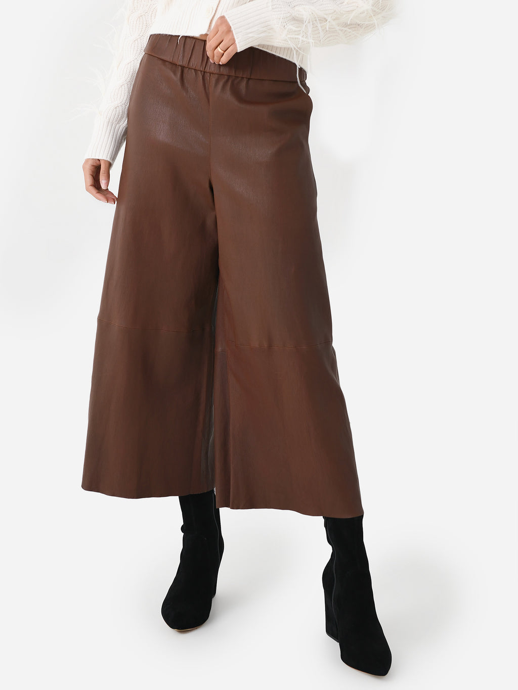 SPRWMN Women's Leather Culotte Pant - Saint Bernard