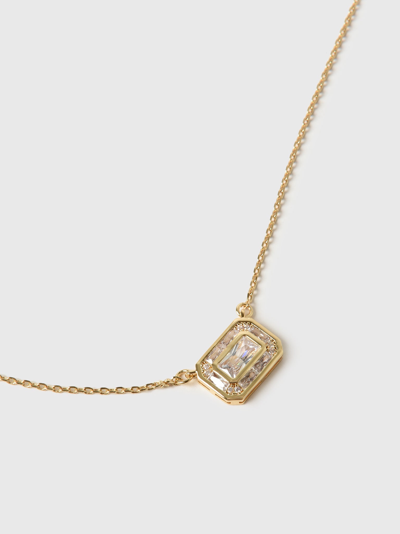 Crystal Haze Baguette Frame Necklace - Saint Bernard