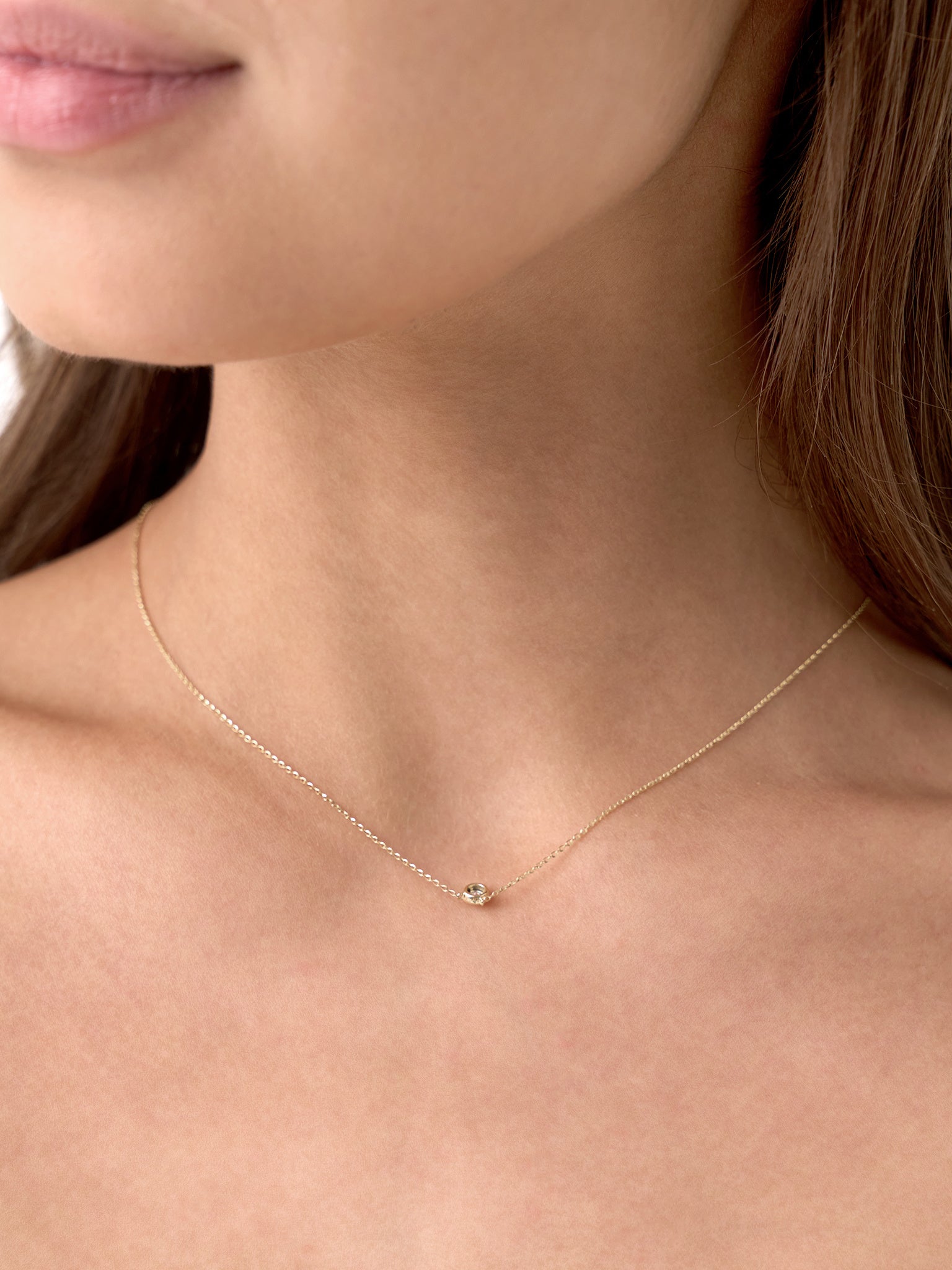 Bezel Diamond Illusion NecklacexGOLD-alt1