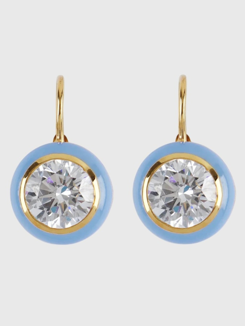 Hart Blue Enamel Bezel Drop Earrings - Saint Bernard