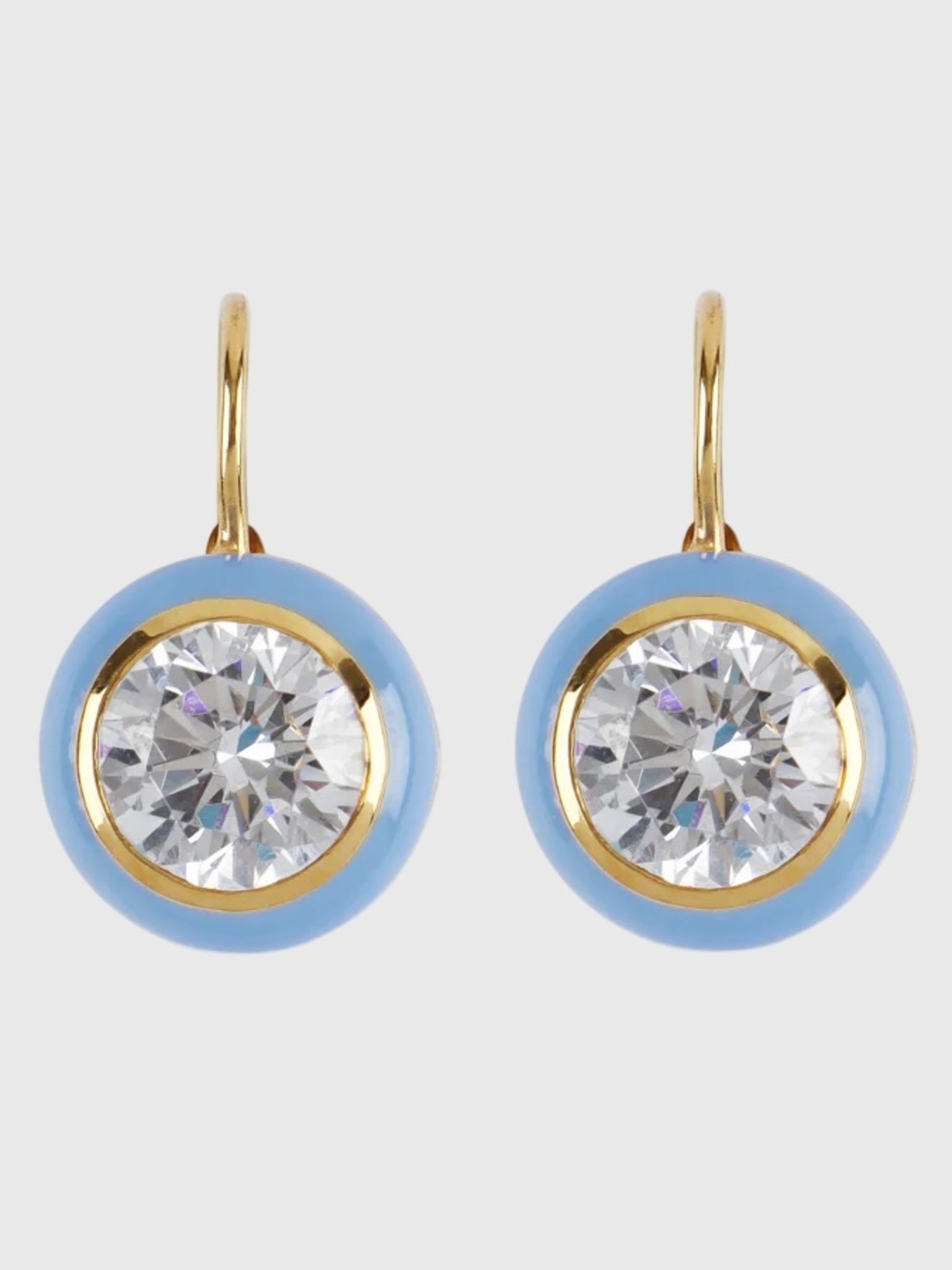 Hart Blue Enamel Bezel Drop Earrings - Saint Bernard
