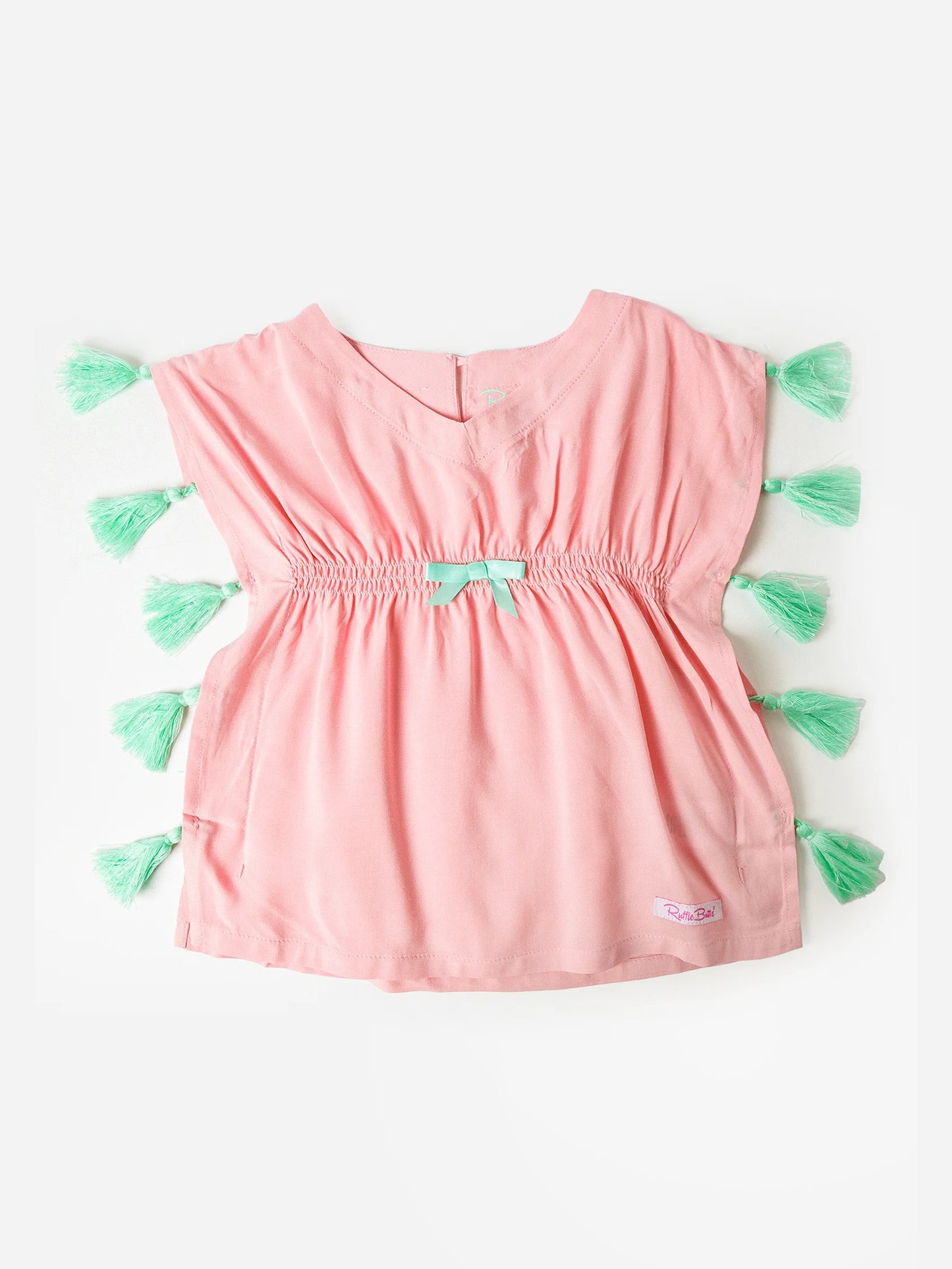 Rufflebutts Girls' Tassel Kaftan Cover-Up - Saint Bernard