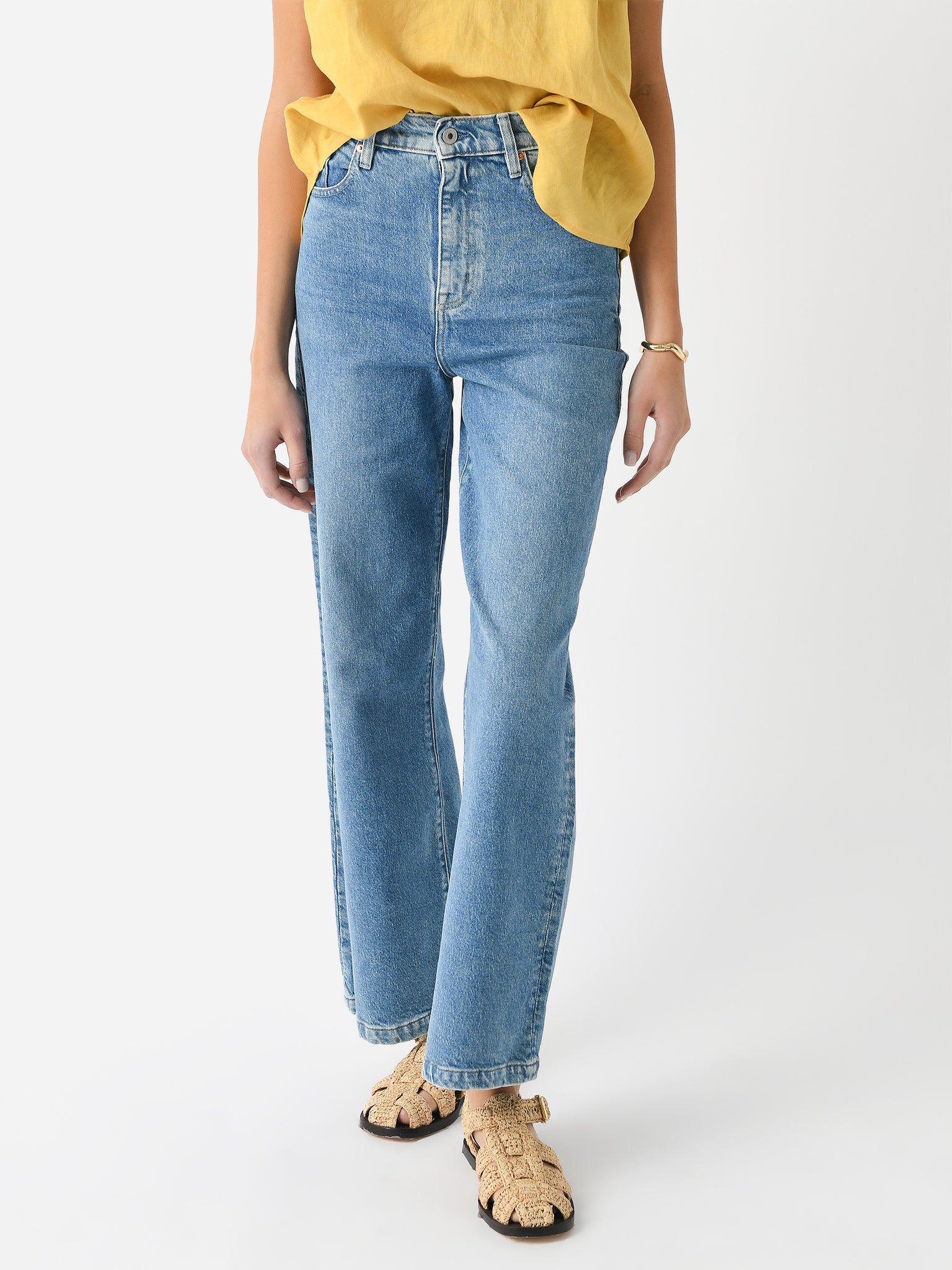 Outland Denim Women's Ellie High Rise Wide Leg Jean - Saint Bernard