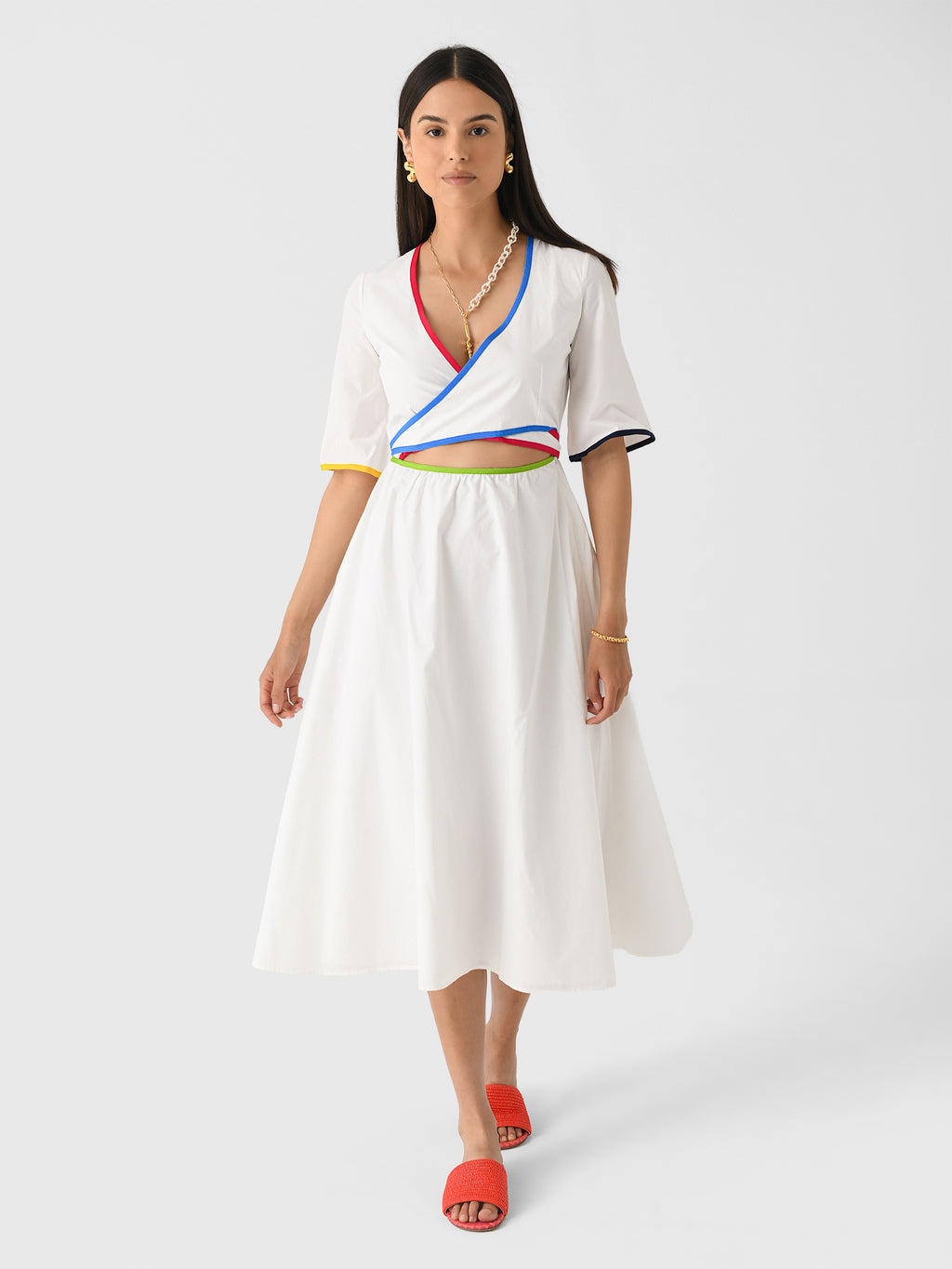 Rosie Assoulin Women's Ribbon Wrap Dress - Saint Bernard