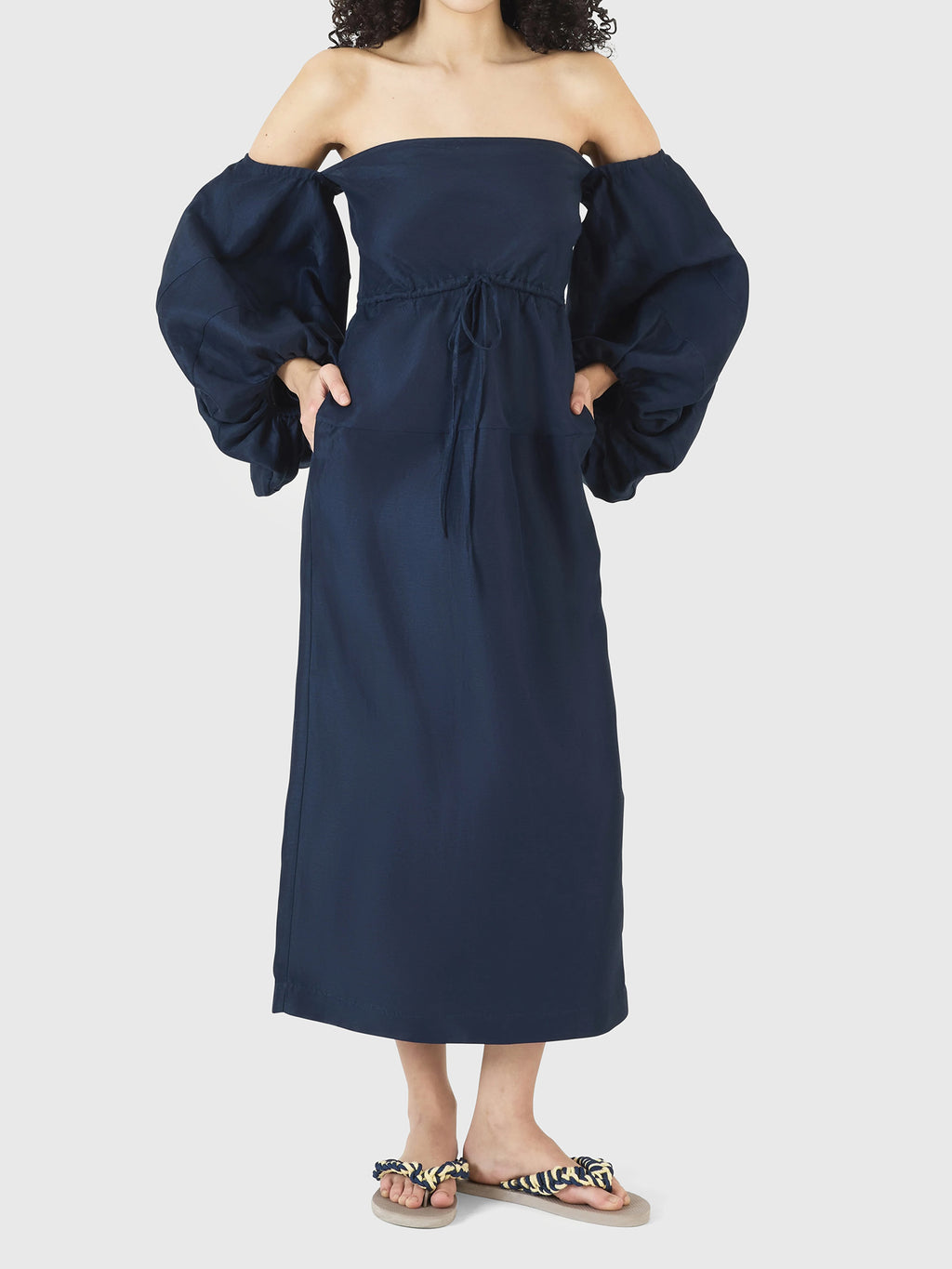 Rosie Assoulin Women's Balloon Sleeve Dress - Saint Bernard