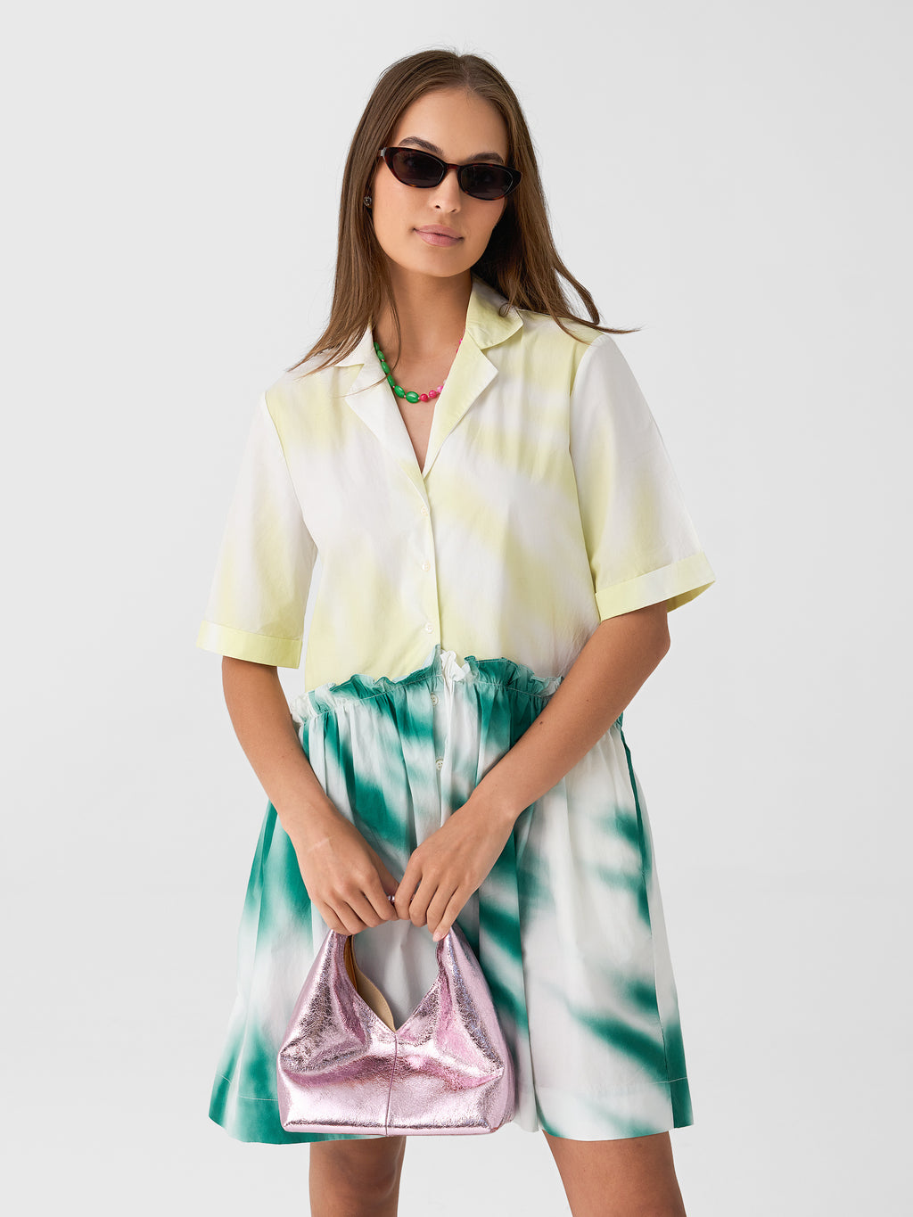 Rosie Assoulin Women's Gathered Mini Shirtdress - Saint Bernard