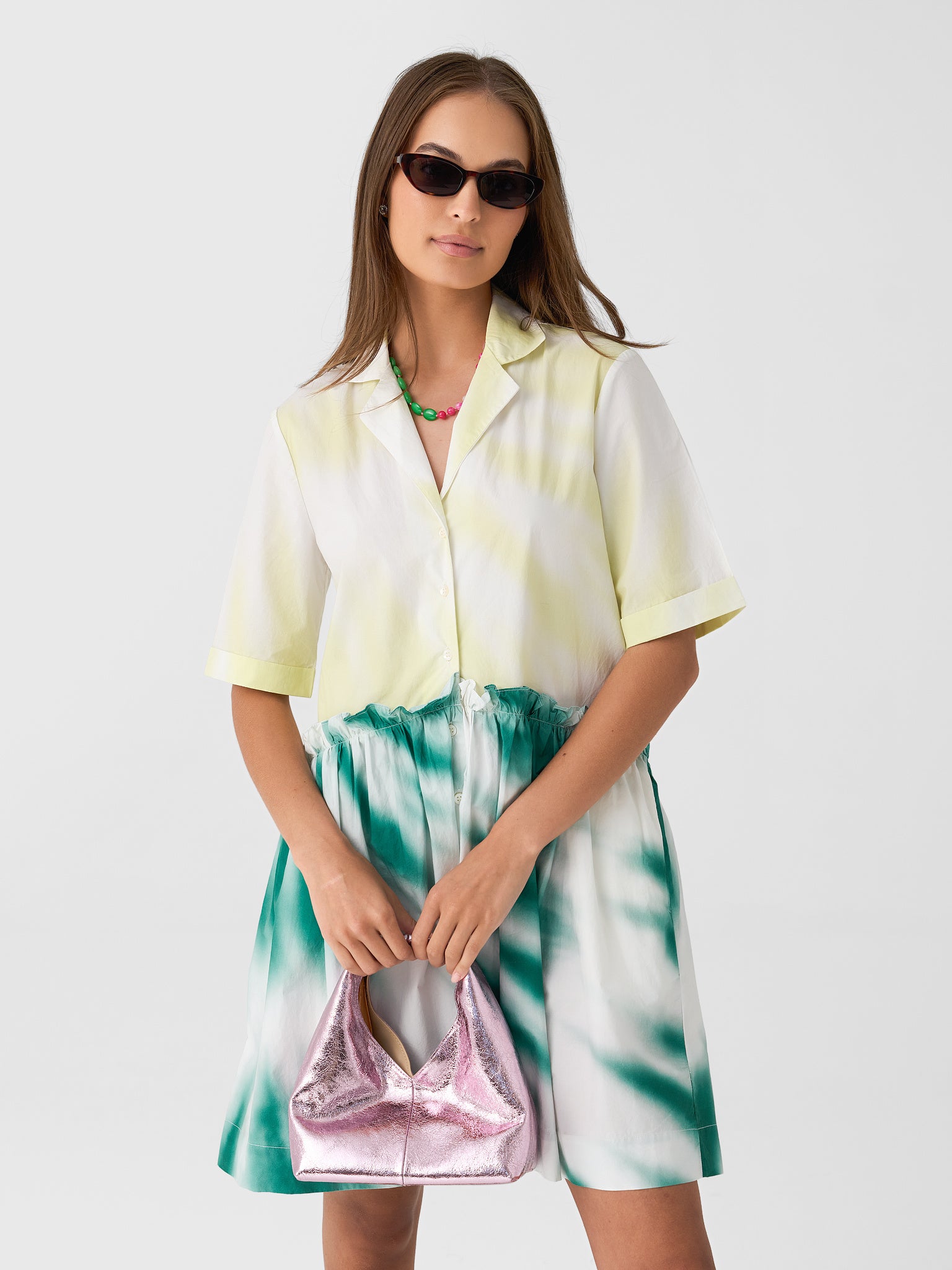 Rosie Assoulin Women's Gathered Mini Shirtdress - Saint Bernard