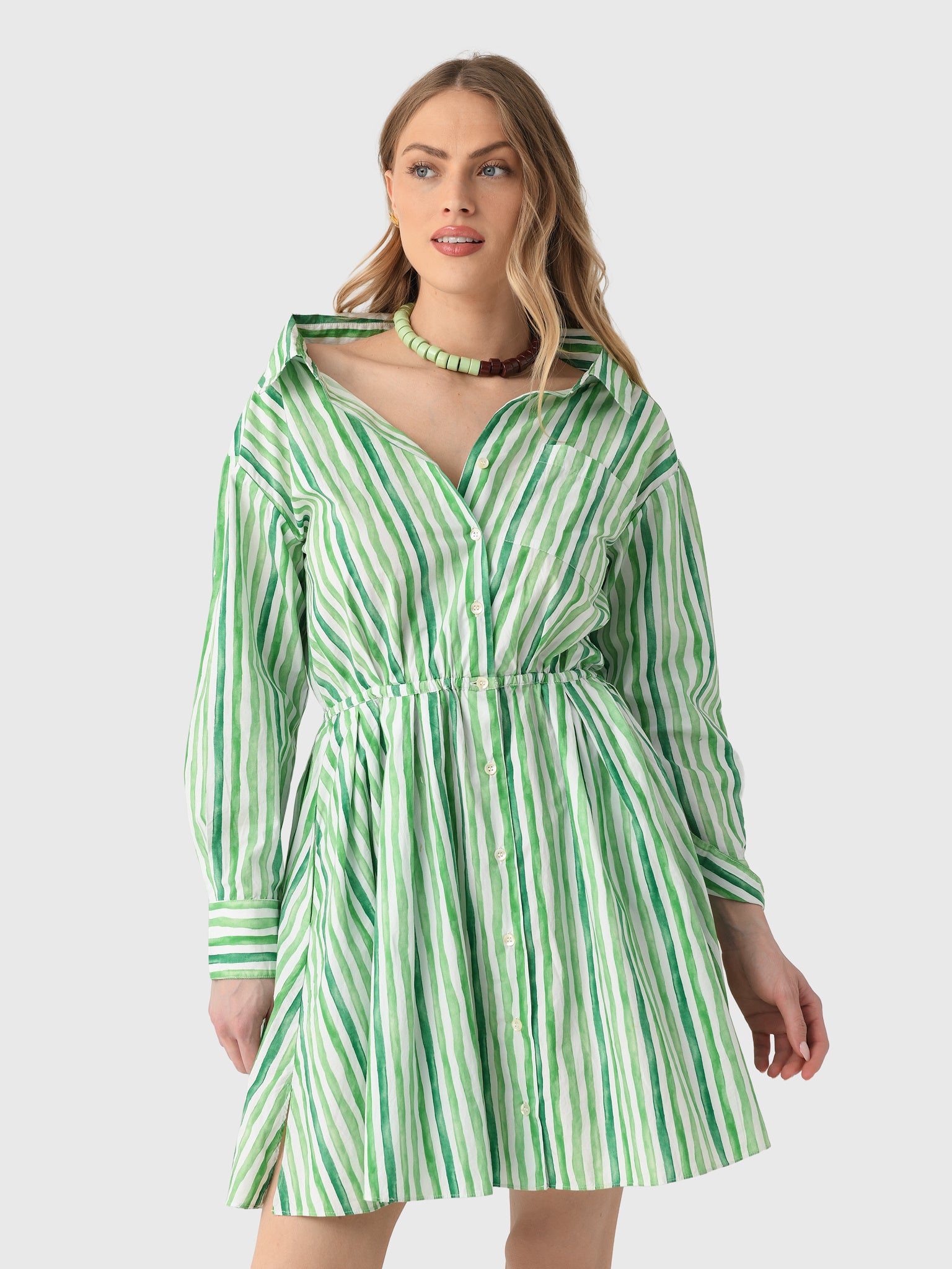Rosie Assoulin Women's Falling Off The Shoulder Mini Dress, Green | Size: Small