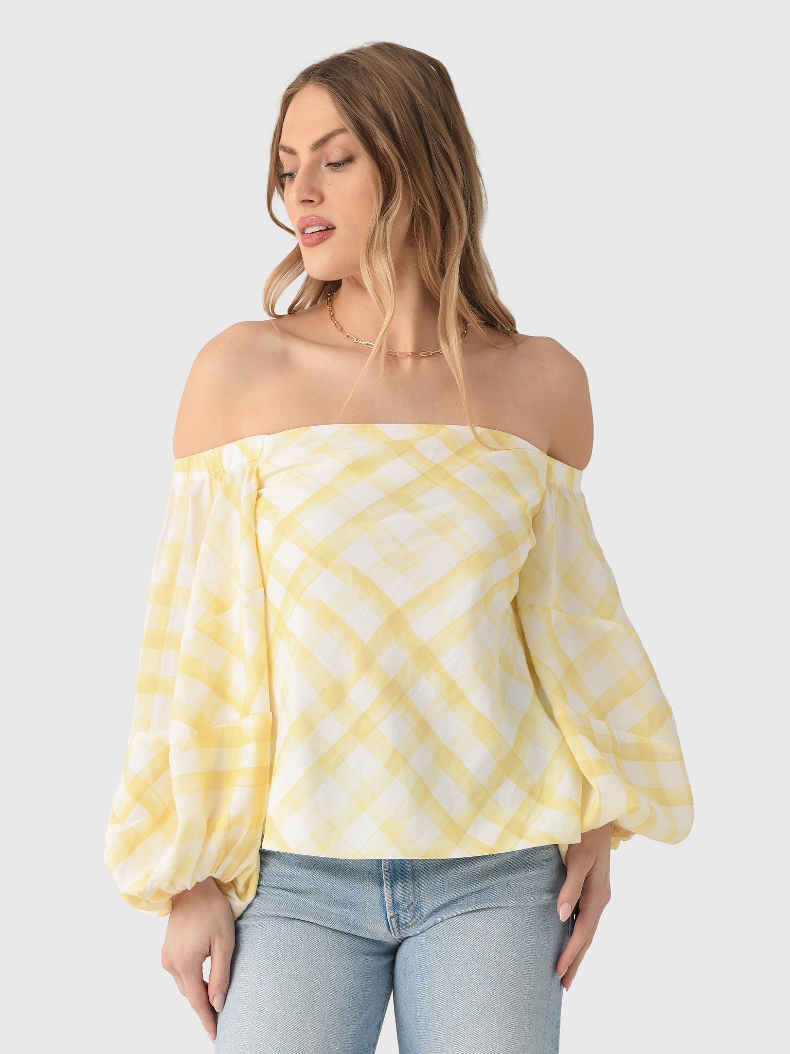 Rosie Assoulin Women's Balloon Sleeve Top - Saint Bernard