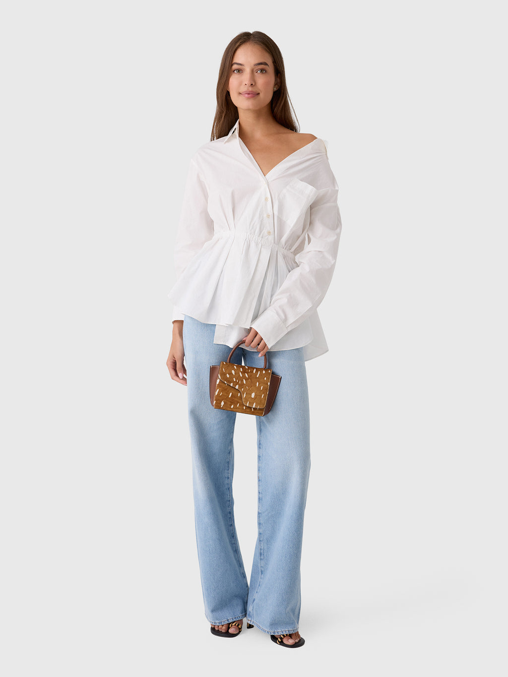 Rosie Assoulin Women's Falling Off The Shoulder Shirt - Saint Bernard