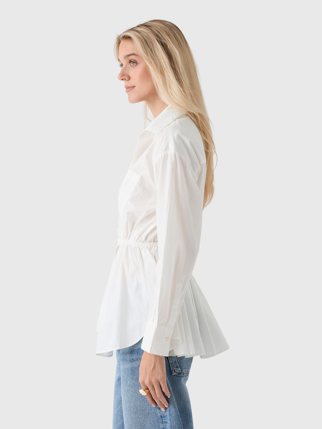 Rosie Assoulin Women's Falling Off The Shoulder Shirt - Saint Bernard