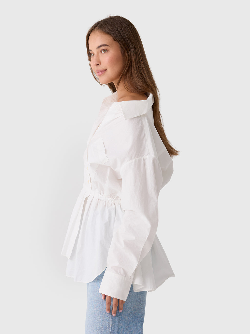 Rosie Assoulin Women's Falling Off The Shoulder Shirt - Saint Bernard
