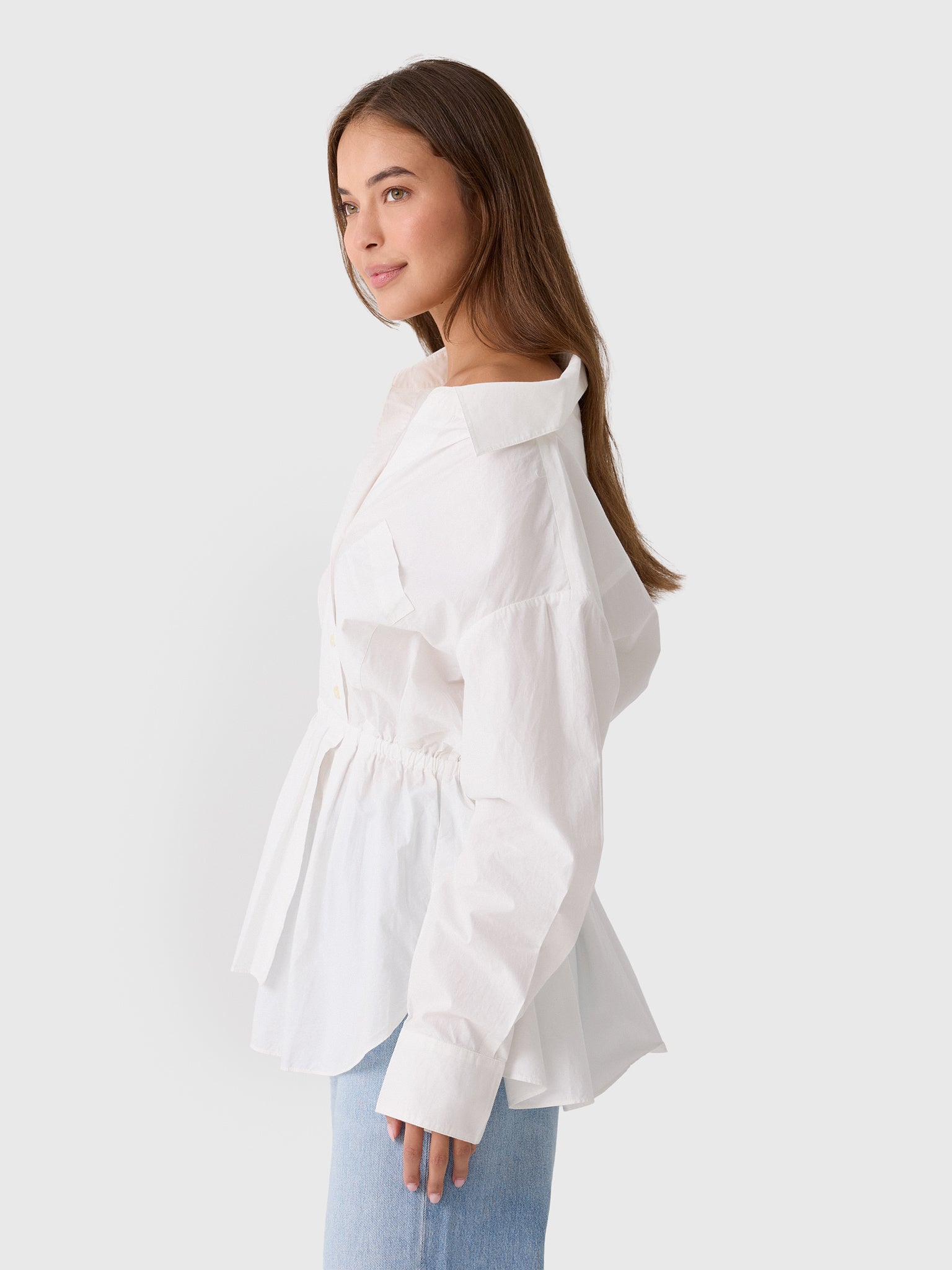 Rosie Assoulin Women's Falling Off The Shoulder Shirt - Saint Bernard