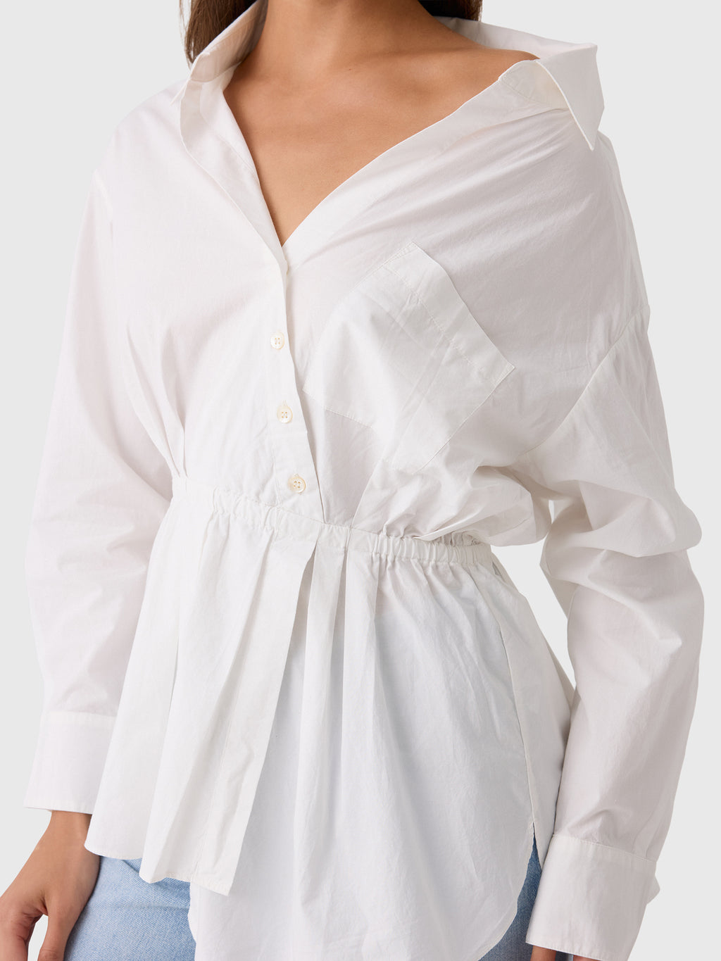 Rosie Assoulin Women's Falling Off The Shoulder Shirt - Saint Bernard