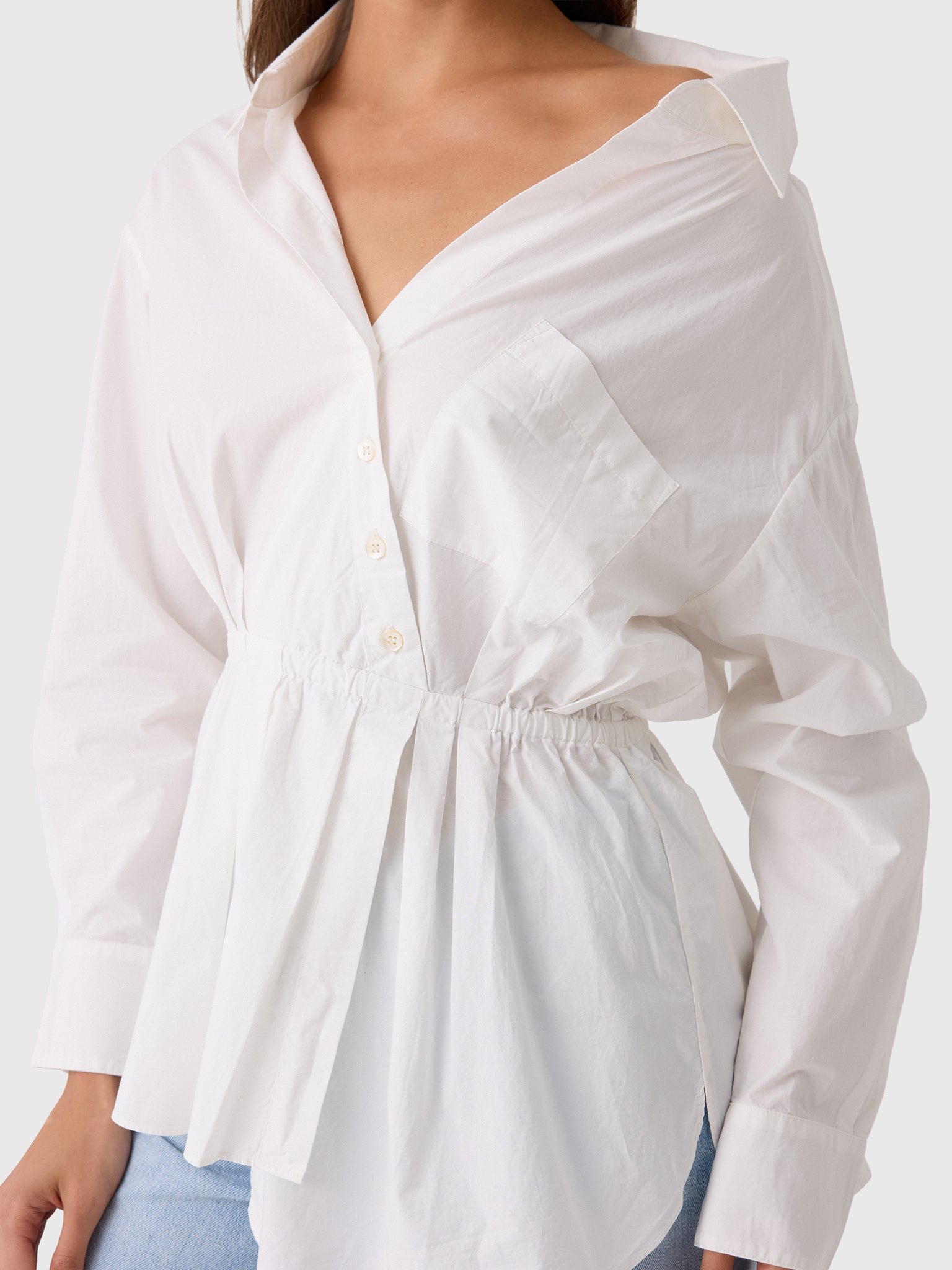 Rosie Assoulin Women's Falling Off The Shoulder Shirt - Saint Bernard