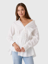 Rosie Assoulin Women's Falling Off The Shoulder Shirt - Saint Bernard