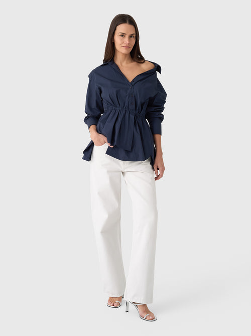 Rosie Assoulin Women's Falling Off The Shoulder Shirt
