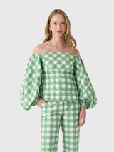 Rosie Assoulin Women's Empire Balloon Sleeve Top - Saint Bernard