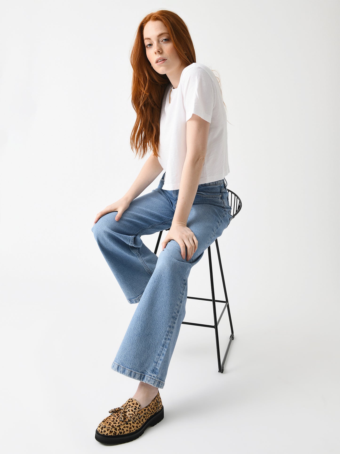 Outland Denim Women's Mia Mid Wide Leg Jean - Saint Bernard